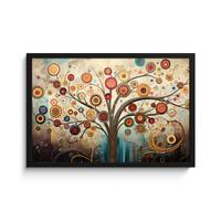 POSTER MIT RAHMENGERAHMTES BILD Baum - Baum des Lebens - Farbe 60x40 cm - Braun, Papier (60/40cm) - MuchoWow