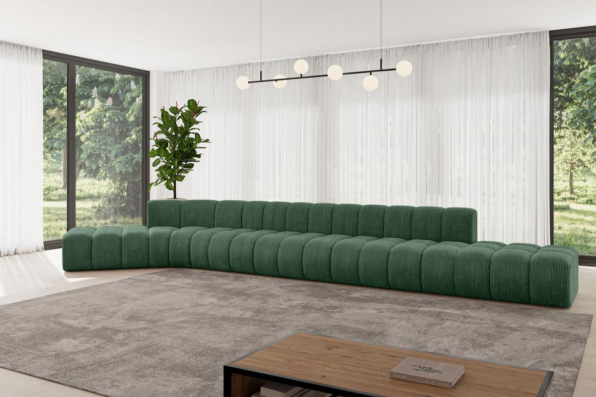 ECKSOFA modulares Sofa Solven-L3 - 562x174x70 cm Grün - Grün, Holzwerkstoff/Textil (562/174cm) - ALTDECOR