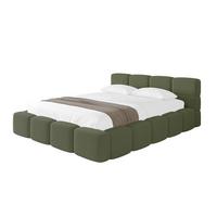 POLSTERBETT mit Bettkasten und Lattenrost, Bett mit Matratze H3/H4, Kopfteil, Boxbett, Doppelbett mit Stauraum - NATA-v1 160x200 Grün - Grün, Holzwerkstoff/Textil (160/200cm) - ALTDECOR