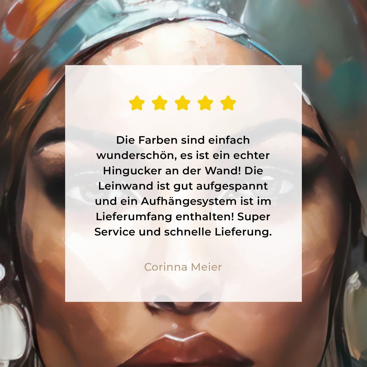 LEINWANDBILD Frau - Kunst - Schmuck - Porträt Room Decor 30x40 cm - Blaugrau, Textil (30/40cm) - MuchoWow