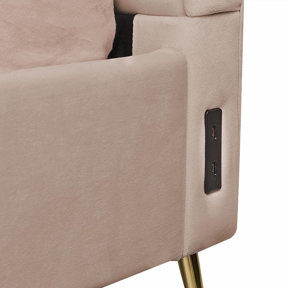 POLSTERBETT 160/200cm Taupe Miribel - Taupe, Textil (160/200cm) - Beliani