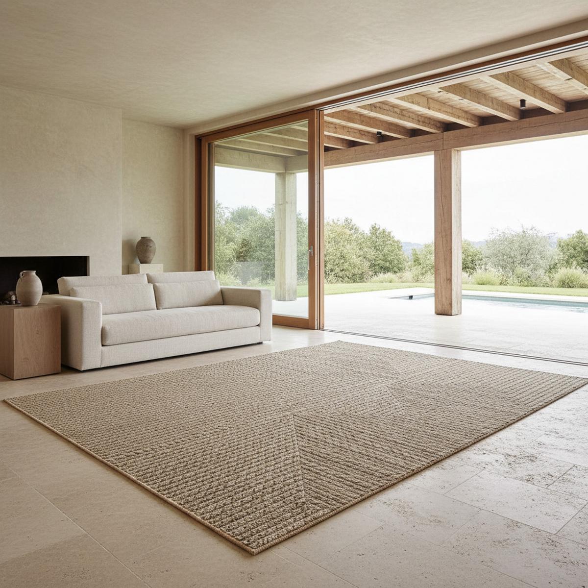 TEPPICH Outdoor ARLBERG in Beige, in Jute-Optik, aus Polypropylen, 160 x 230 cm - Beige, Textil (230/160cm) - KADIMA DESIGN