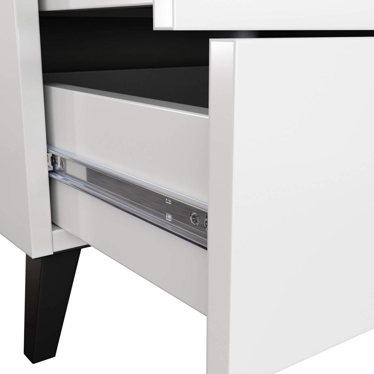 KOMMODE Weiß, Schwarz 89/60/37 - Schwarz/Weiß, Holzwerkstoff (60/89/37cm) - RAUMHIRSCH FURNITURE