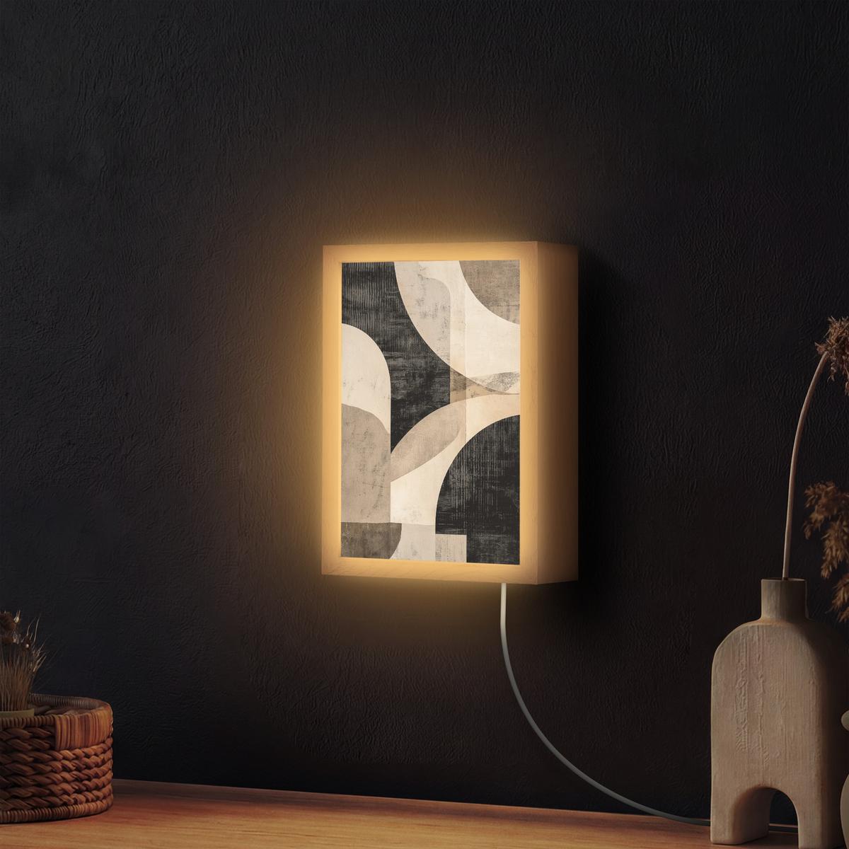 WANDLEUCHTE Abstrakt - Formen - Modern - Beige 20x30 cm - Grau, Holzwerkstoff (20/30/8cm) - OnlyWow