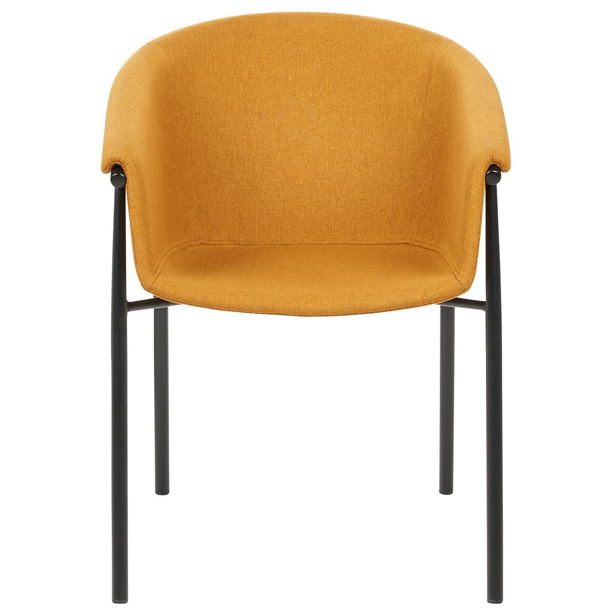 ESSZIMMERSTUHL 2er-Set Polyester Orange Ames - Orange, Textil/Metall (57/80/56cm) - Beliani