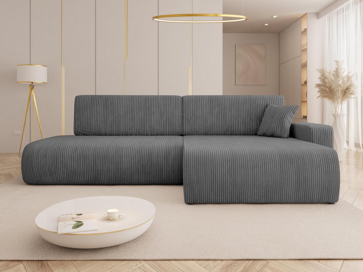 ECKSOFA Piano O Cord - Schwarz/Grau, Holz/Kunststoff (262/145cm) - MIRJAN24