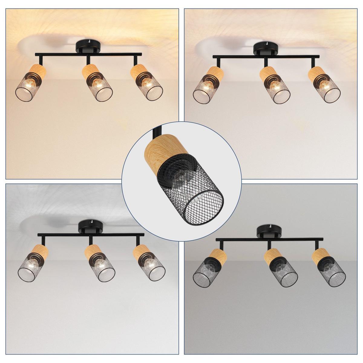 DECKENSTRAHLER Wilhelmshaven 3-flammig 38.3/9/23 cm - Schwarz, Metall (38.3/9/23cm) - Nettlife