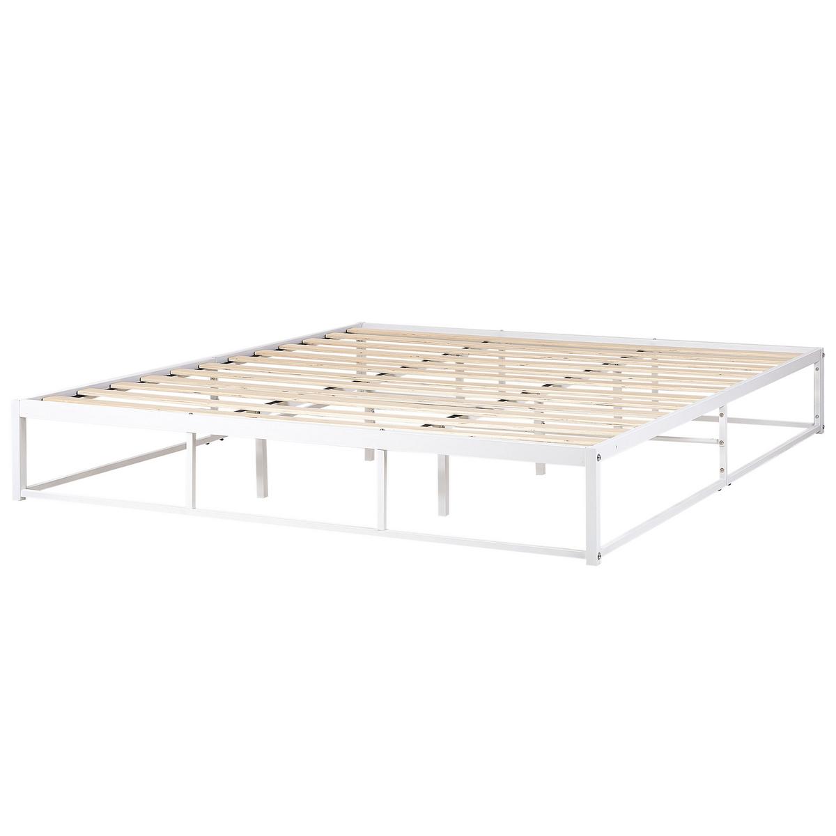 BETT mit Lattenrost 180x200 cm Weiß Viry - Weiß, Metall (180/200cm) - Beliani