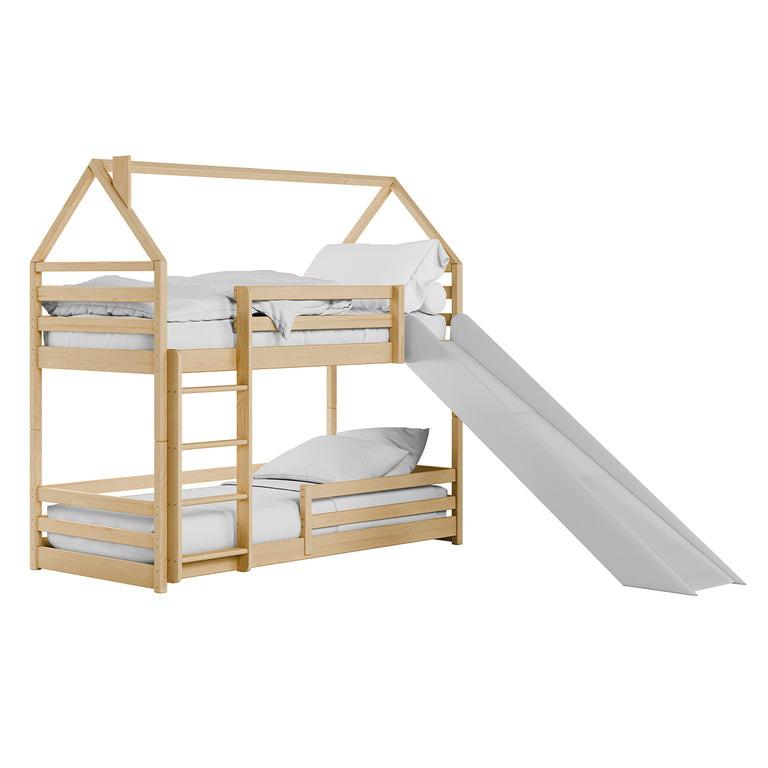 HAUSBETT 90/190 Aurélien Holz und Weiß - Weiß/Kieferfarben, Holz (90/190cm) - Petits-meubles