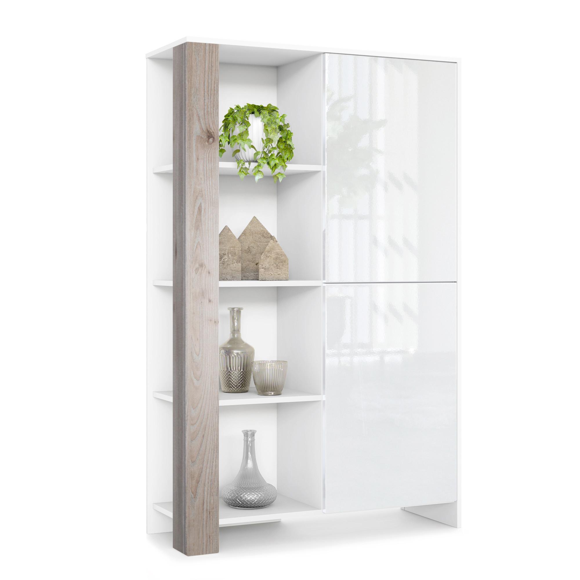 HIGHBOARD Canto Eiche Nordic - Silbereichenfarben, Holzwerkstoff (95/151.5/36cm) - Vladon