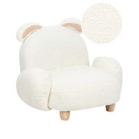 KINDERSESSEL Teddy-Optik cremeweiß Tierform Hase Kanna - Weiß, Kunststoff/Textil (65/45/51cm) - Beliani