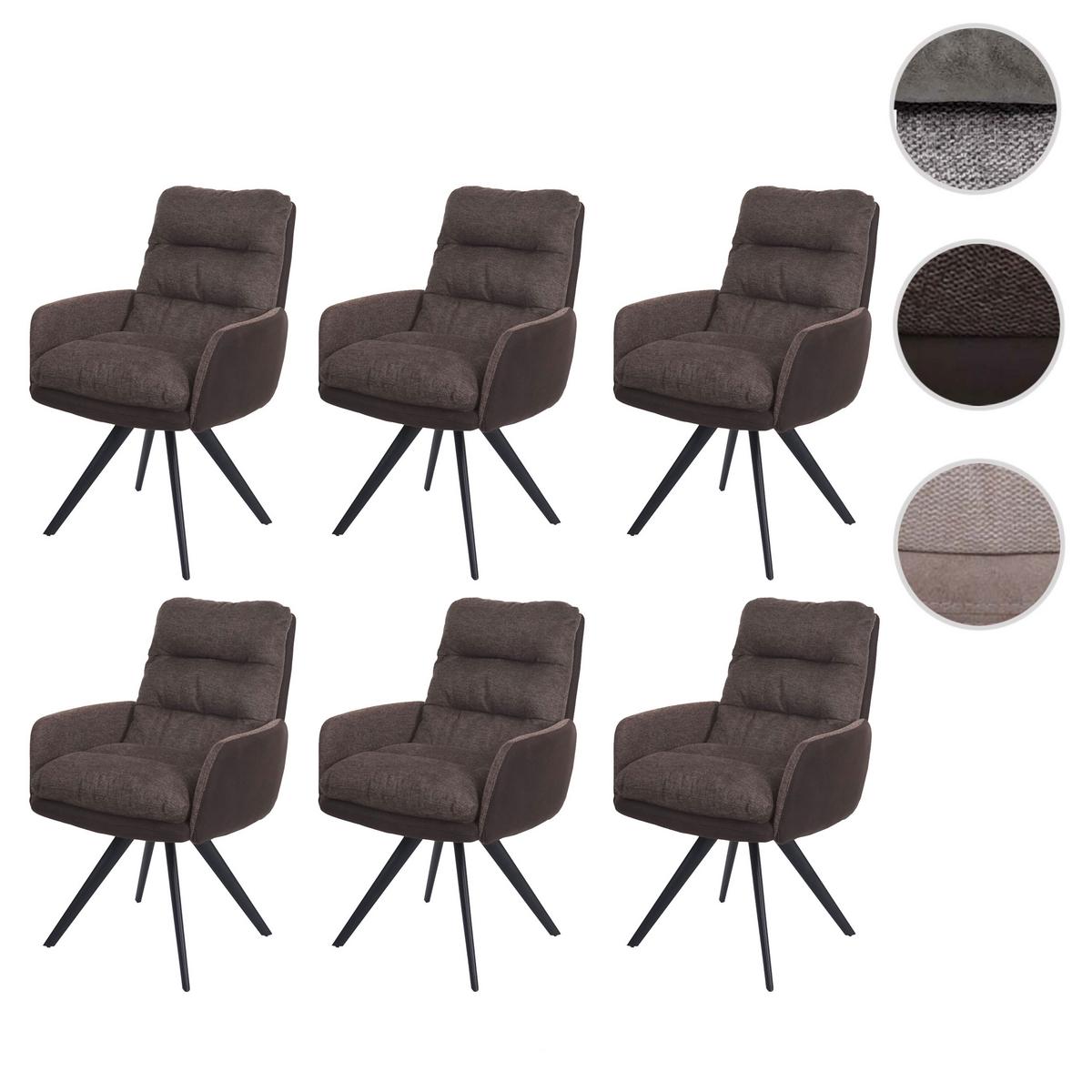 ESSZIMMERSTUHL Braun 6er-Set - Braun, Textil (59/93/68cm) - MCW
