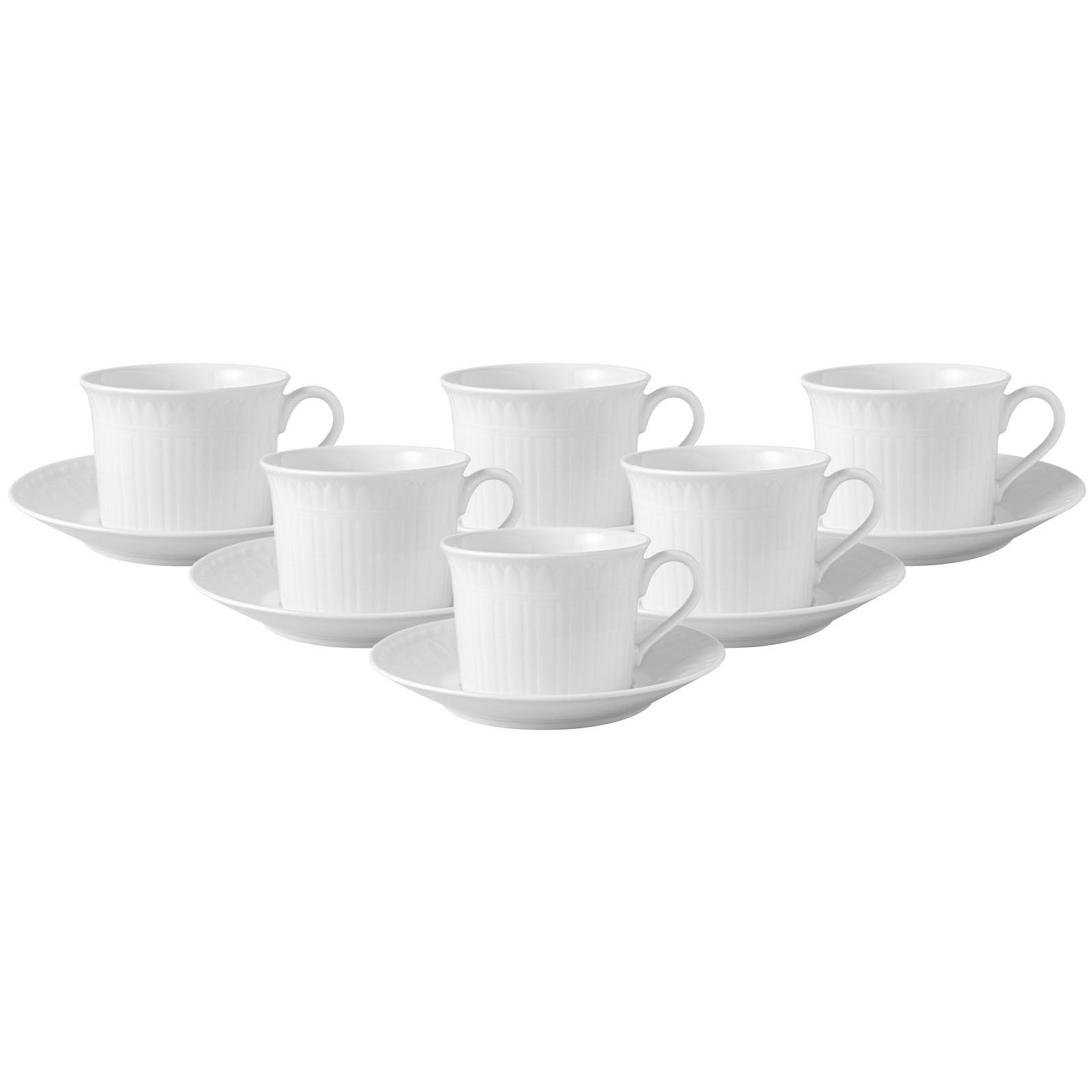 CAPPUCCINO TASSEN MIT UNTERTASSEN Cellini weiß 270 ml 6er Set - Weiß, Keramik (2/2/2cm) - Villeroy & Boch