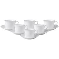 CAPPUCCINO TASSEN MIT UNTERTASSEN Cellini weiß 270 ml 6er Set - Weiß, Keramik (2/2/2cm) - Villeroy & Boch