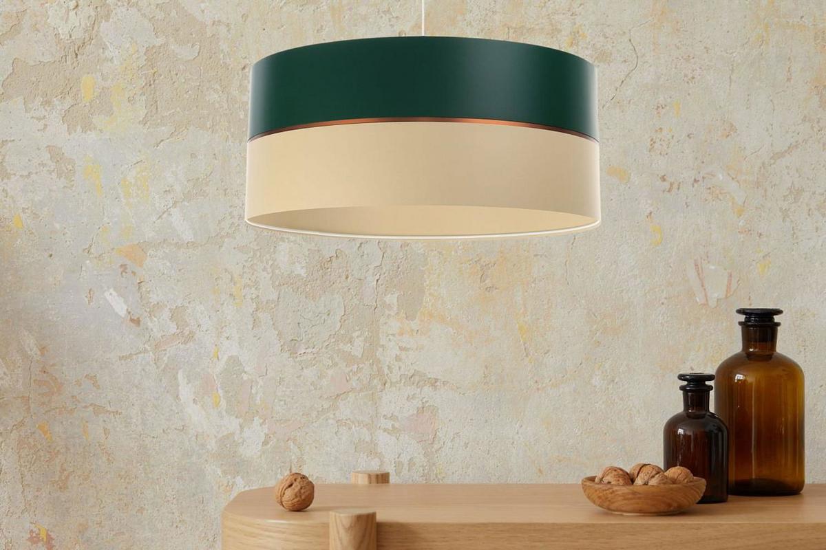 HÄNGELEUCHTE Grün 30/21 cm - Beige/Grün, Kunststoff (30/0.45/21cm) - ONZENO