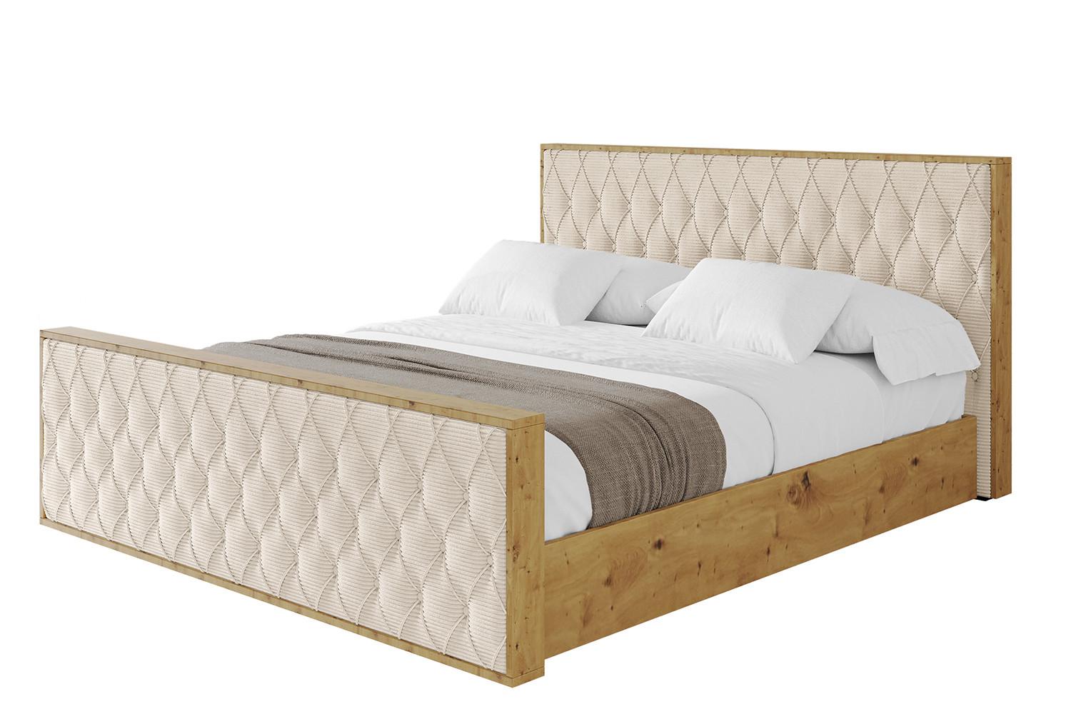 POLSTERBETT mit Bettkasten, Fußteil und Lattenrost, Boxbett ohne Matratze - ENZO5-Z 180x200 Beige - Creme, Holzwerkstoff/Textil (180/200cm) - ALTDECOR