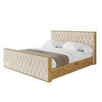 POLSTERBETT mit Bettkasten, Fußteil und Lattenrost, Boxbett ohne Matratze - ENZO5-Z 180x200 Beige - Creme, Holzwerkstoff/Textil (180/200cm) - ALTDECOR