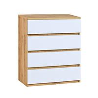 KOMMODE KRYOS 80,1/94/40cm mit 4 Schubladen Eiche Wotan - Eiche Wotan/Weiß, Holzwerkstoff (80.1/94/40cm) - MASSENO