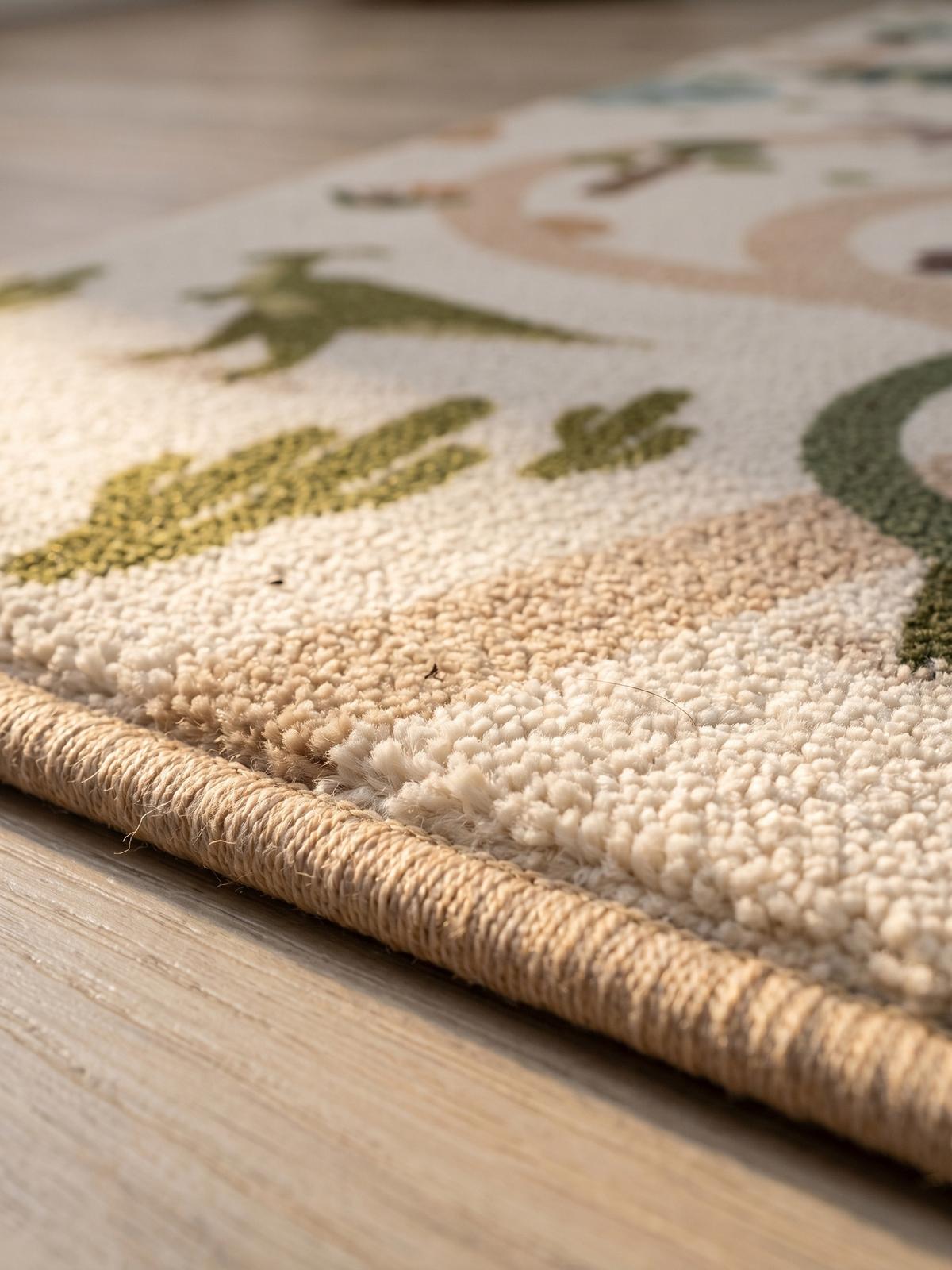 SPIELTEPPICH Waschbar TINO in Creme, mit Dino-Landschaft, 140 x 200 cm - Beige, Textil (200/140cm) - KADIMA DESIGN