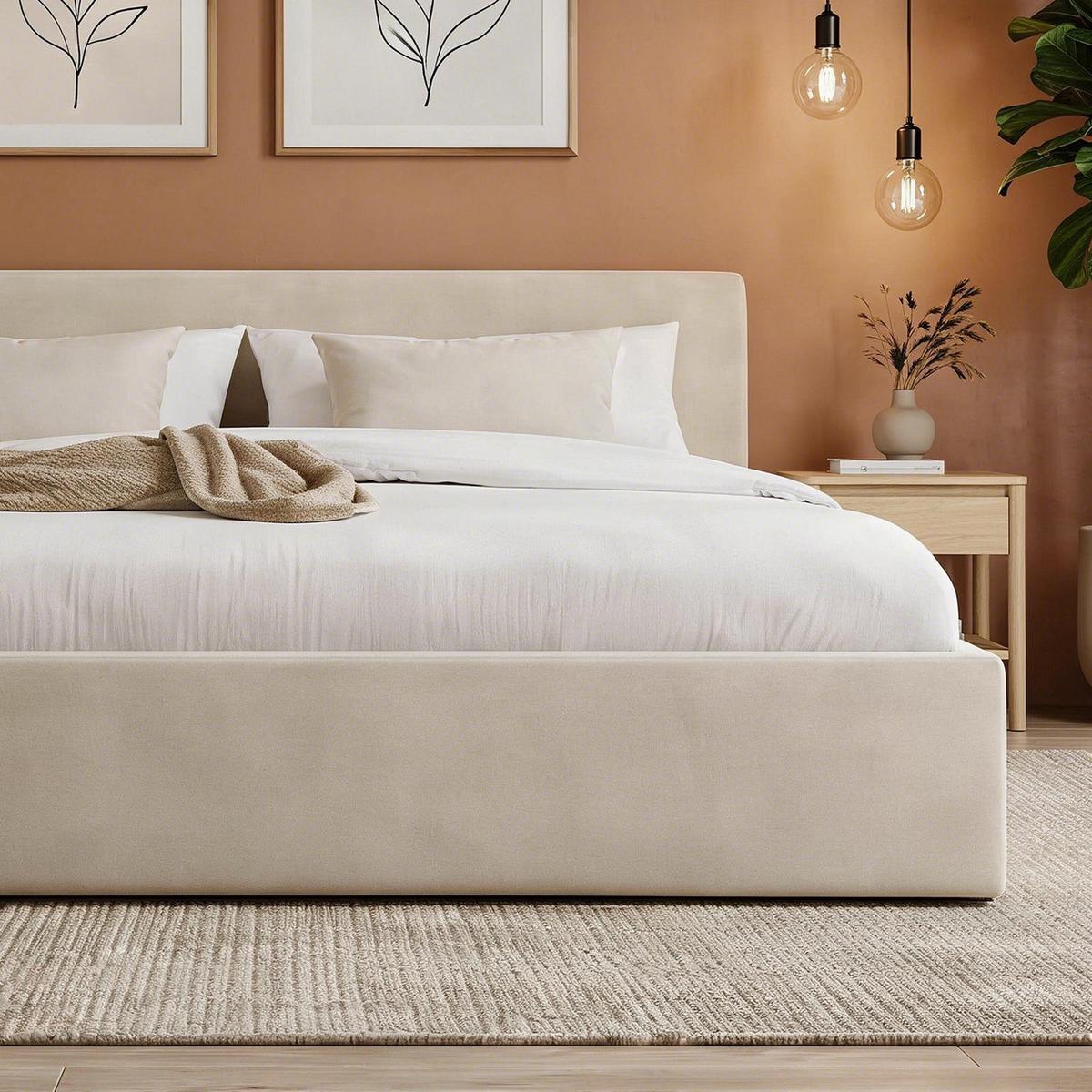 POLSTERBETT DREAM 180X200 CM - Creme, Textil (180/200cm) - IDIMEX