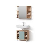 BADMÖBEL-SET Fucino Grün 2 Teile - Grün, Holzwerkstoff (60/54/32cm) - Livinity®