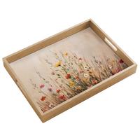 TABLETT Wildblumen - Pinselstriche - Ruhig 50x35 cm - Multicolor, Holz (50/5/5cm) - OnlyWow