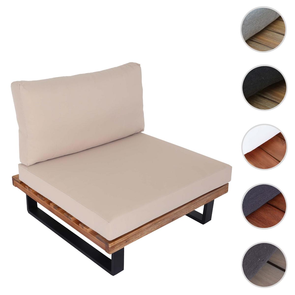 LOUNGE-SESSEL Schwarz, Braun, Beige - Beige/Schwarz, Holz (82/75/82cm) - MCW