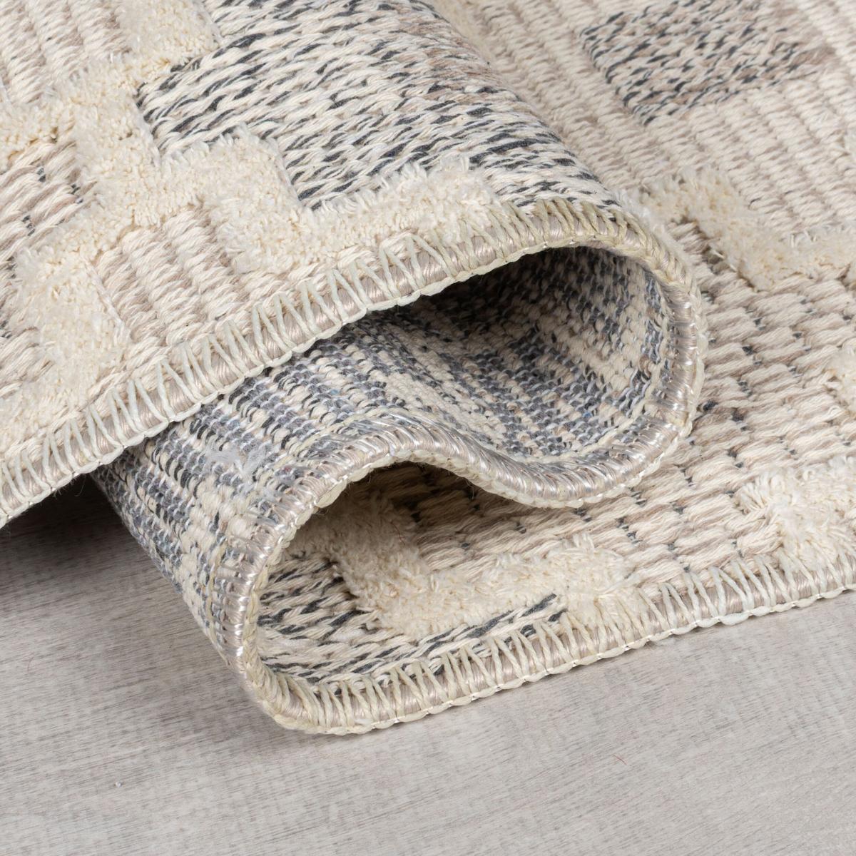 TEPPICH Waschbar RIDGE, geometrisch, aus Mischfasern, Grau-Beige, 155 x 230 cm - Grau, Textil (230/155cm) - KADIMA DESIGN
