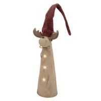 WEIHNACHTSELCH-FIGUR mit LED-Beleuchtung Weihnachtsdeko Innen höhenverstellbar 80-113 cm Braun Holzoptik - Braun, Stein (24/113/16cm) - ECD-Germany