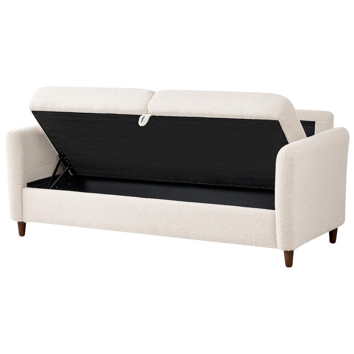 3-SITZER-SOFA Bouclé Beige Mare - Beige, Textil (184/88/77cm) - Beliani