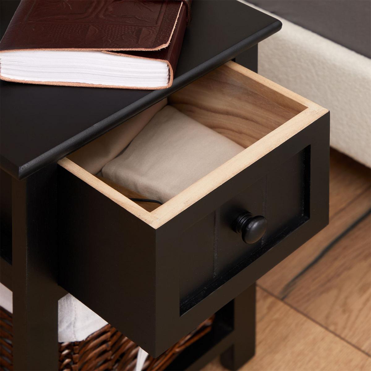 NACHTTISCH MESSINA 2ER-SET - Schwarz, Holzwerkstoff (28/46/31cm) - CARO-Möbel