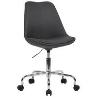 SCHREIBTISCHSTUHL Schwarz Stoff drehbar mit Lehne und Rollen bis 110 kg - Silberfarben/Schwarz, Textil/Metall (65/94/65cm) - KADIMA DESIGN