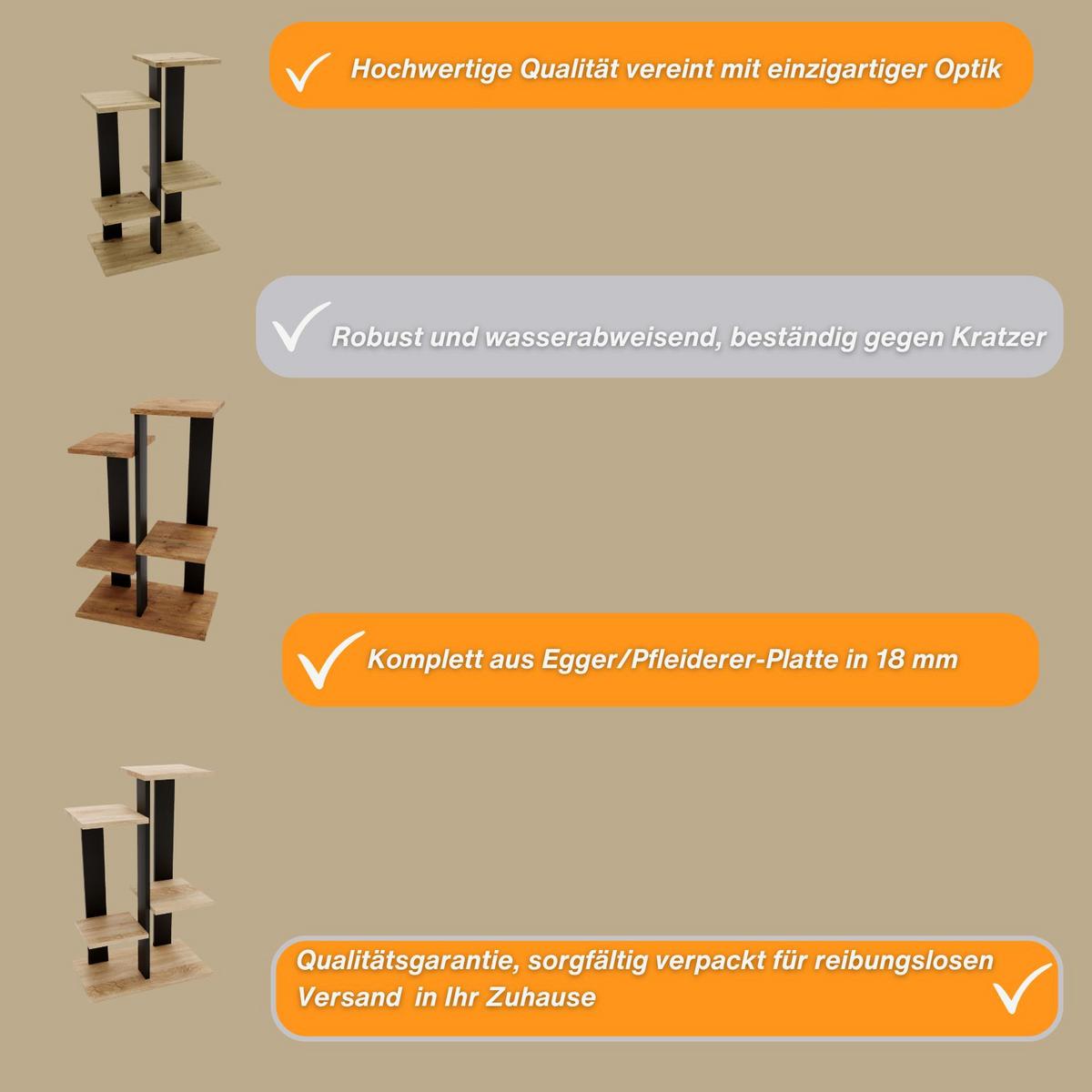 BLUMENSTÄNDER M4 - Eiche Artisan, Holzwerkstoff (32/82/52cm) - RAUMHIRSCH FURNITURE