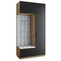 GARDEROBENSCHRANK REMA 120/240/60 cm Modern Eiche Wotan - Eiche Wotan/Hellgrau, Holzwerkstoff (120/240/60cm) - MASSENO