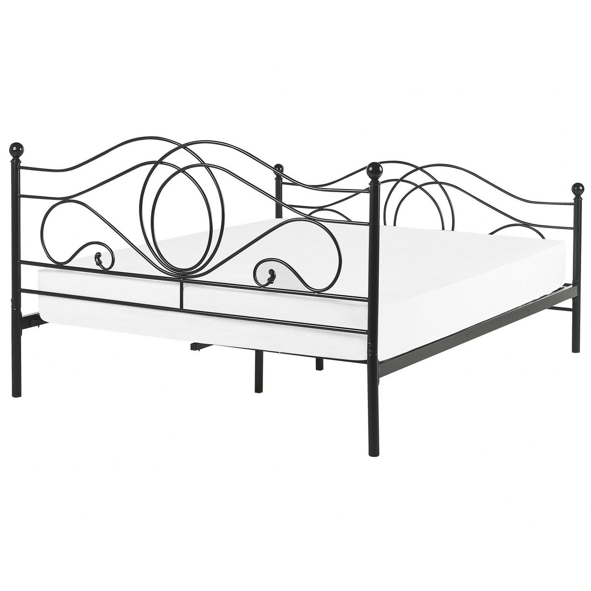 METALLBETT 140/200cm Schwarz Lyra - Schwarz, Metall (140/200cm) - Beliani