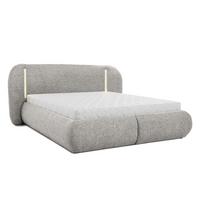 POLSTERBETT Corfu, LED-Beleuchtung, Bettkasten und Taschenfedernmatratze 26 cm, 140x200, Hellgrau - Hellgrau, Textil (140/200cm) - Beautysofa