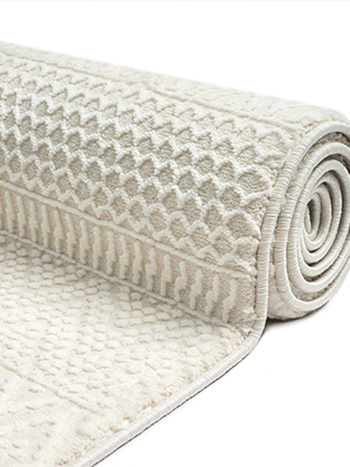 LÄUFER KASOS Waschbar Gestreift Polyester Creme 80 x 300 cm - Beige, Textil (80/300cm) - KADIMA DESIGN