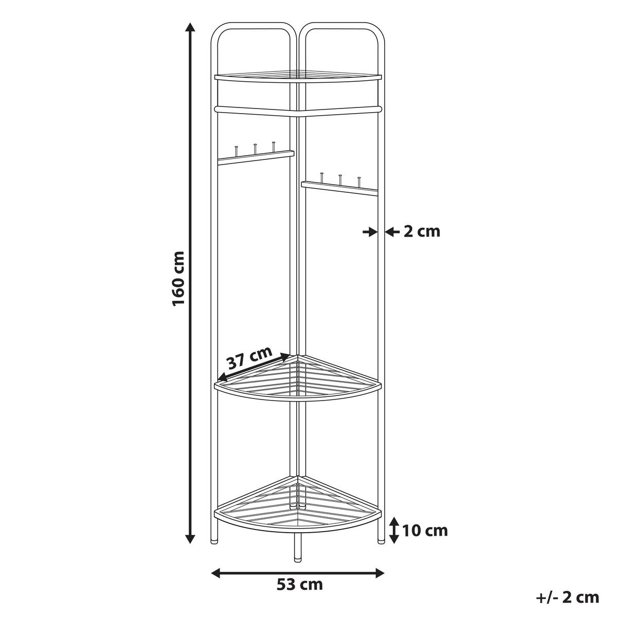 ECK-GARDEROBENSTÄNDER Silber Lawton - Silberfarben, Metall (53/160/37cm) - Beliani