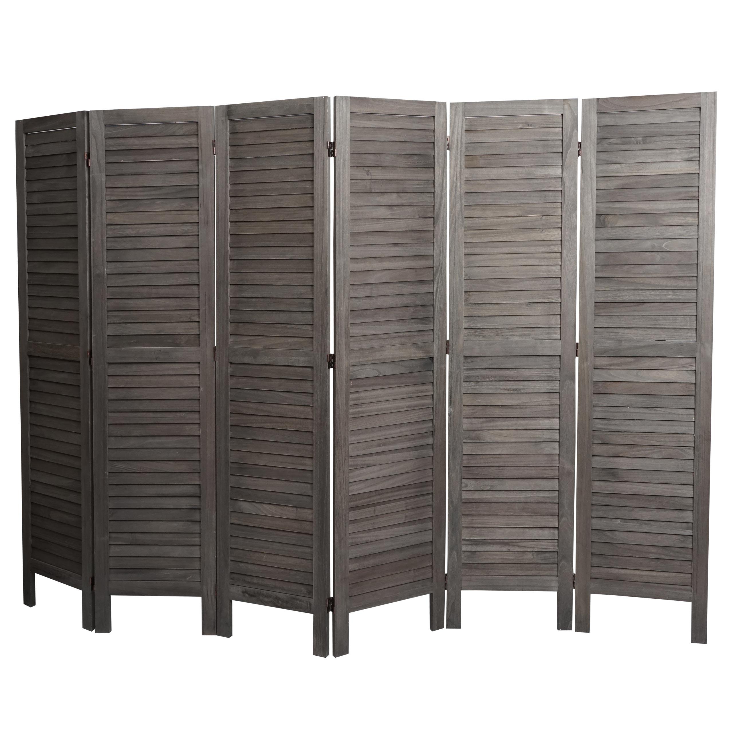 PARAVENT Grau, Braun - Braun/Grau, Holz (240/170/2cm) - MCW