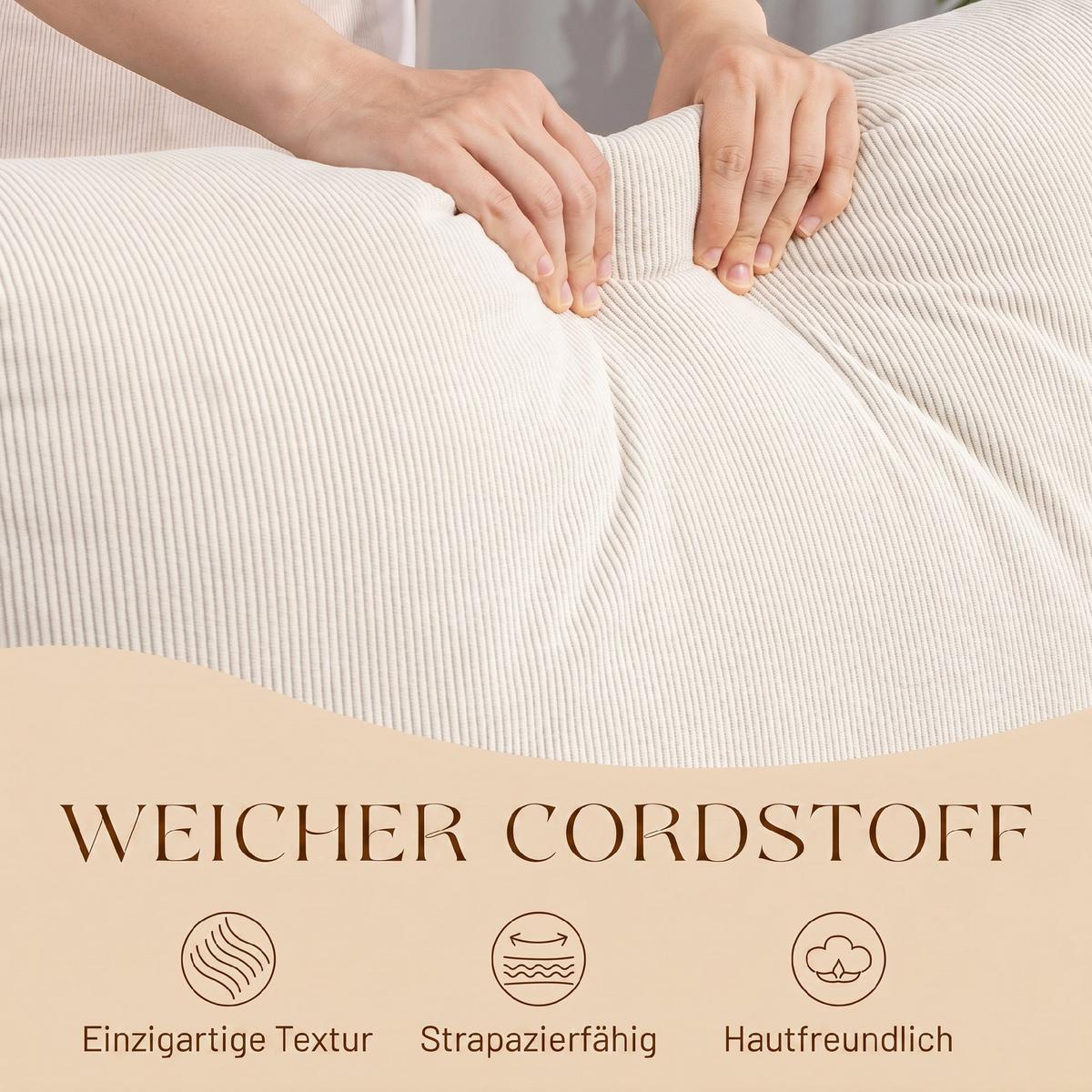 SCHAUKELSESSEL Polyester Cremeweiß - Creme/Naturfarben, Holz/Textil (70/97.5/89cm) - HOMCOM