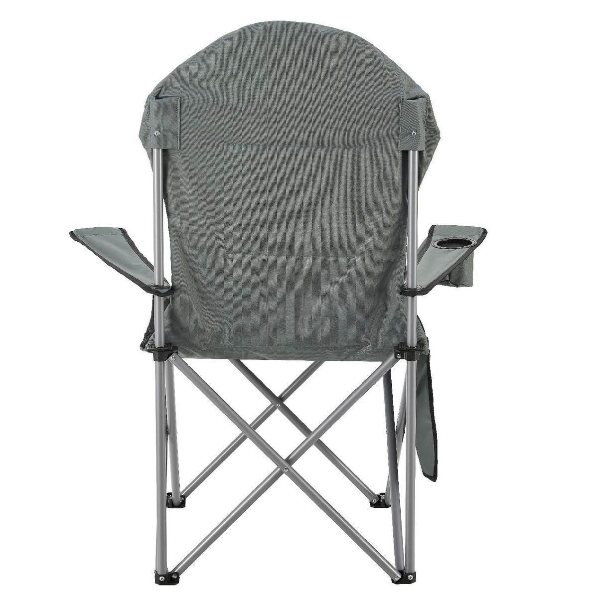 CAMPINGSTUHL Lido grau mit Flaschenhalterung & Tragetasche - Grau, Textil (62/102/62cm) - Juskys