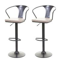 BARHOCKER H10B Schwarz, Cremeweiß 2er-Set - Schwarz/Weiß, Textil (51/108/45cm) - MCW