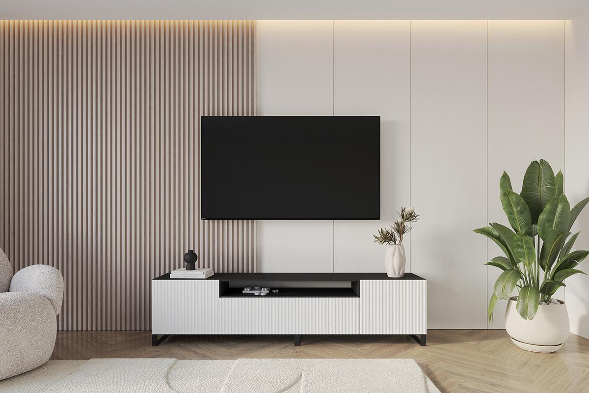 LOWBOARD NOA-2-S 200x53x41 cm - Schwarz / Weiß - Schwarz/Weiß, Holzwerkstoff (200/53/41cm) - ALTDECOR