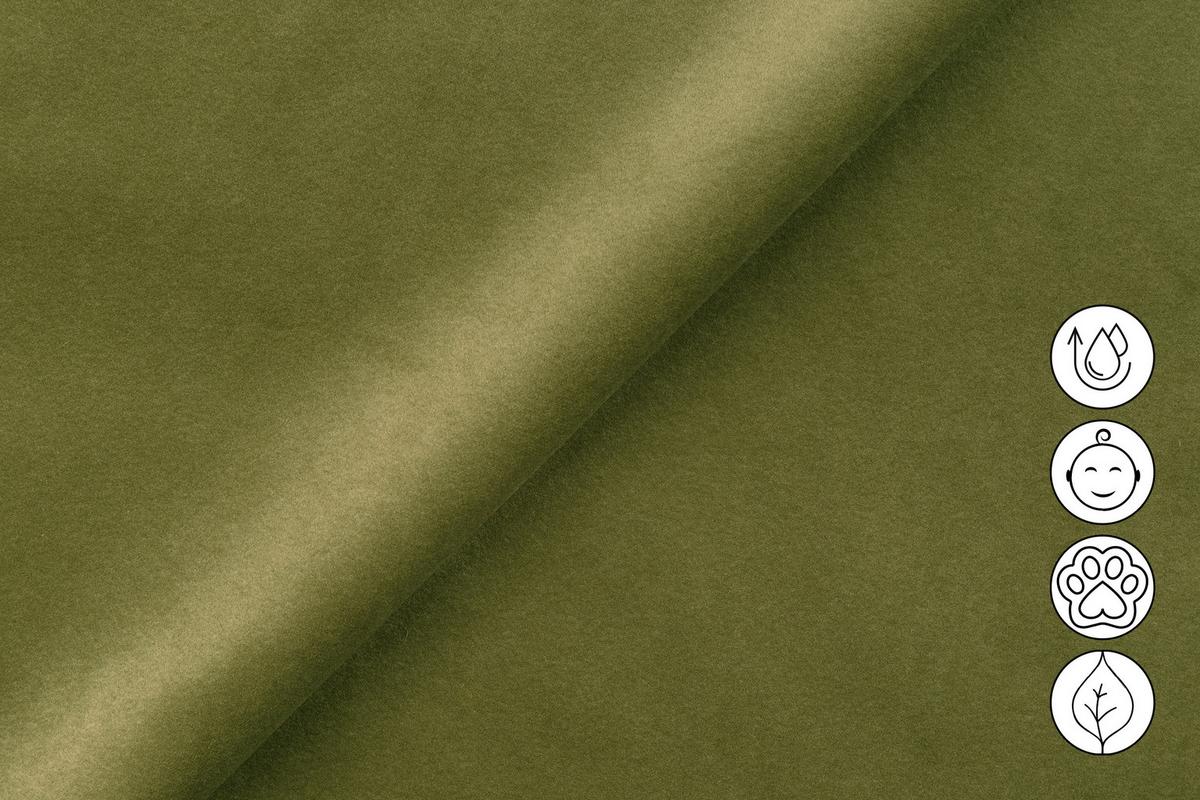 ECKSOFA RODEN 4-Sitzer mit Relax, olive, Veloursstoff - Grün, Holz/Textil (268/92cm) - Wozimo
