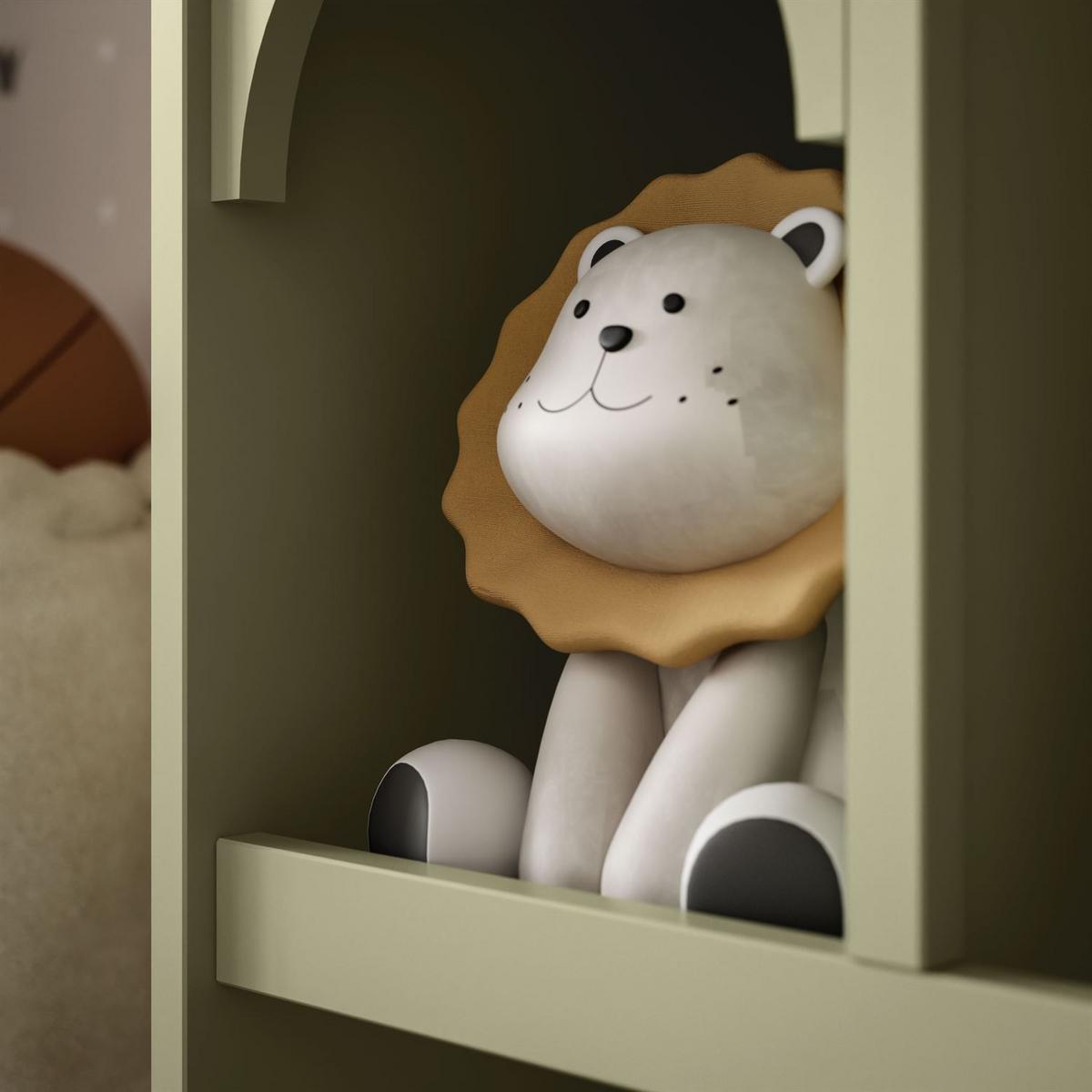 BABYREGAL BABUSHKA – Puppenhaus-Design, Olivgrün - Olivgrün, Holzwerkstoff (90/119/39cm)