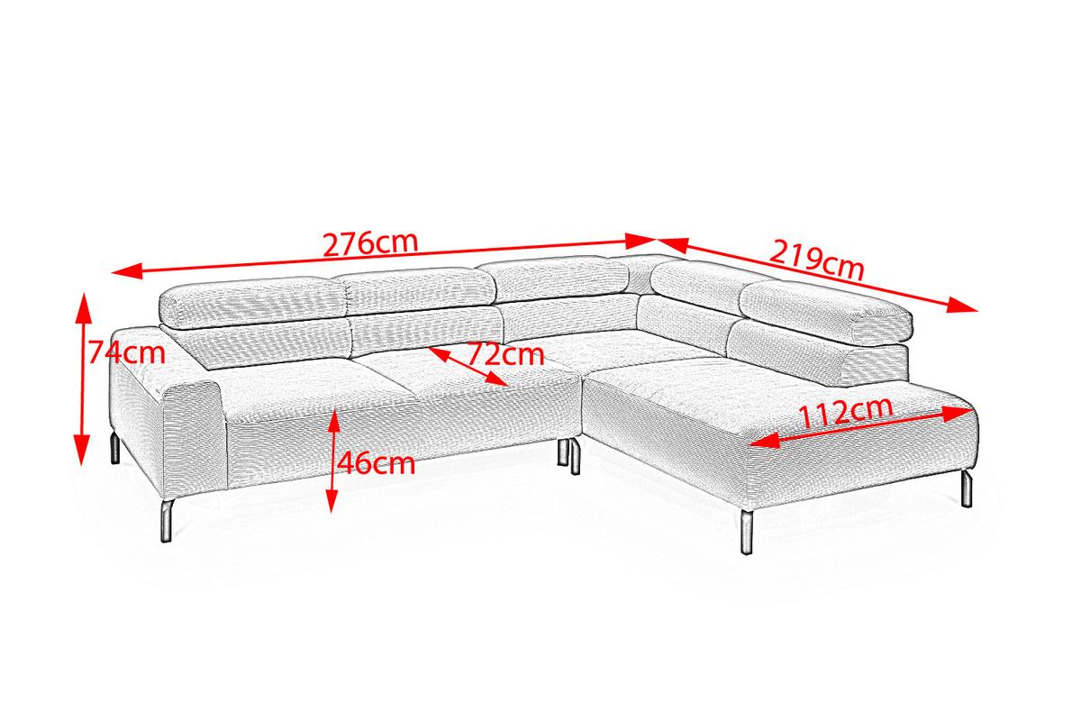 ECKSOFA DELIA Grün Cord - Schwarz/Olivgrün, Textil/Metall (276/219cm) - KAWOLA