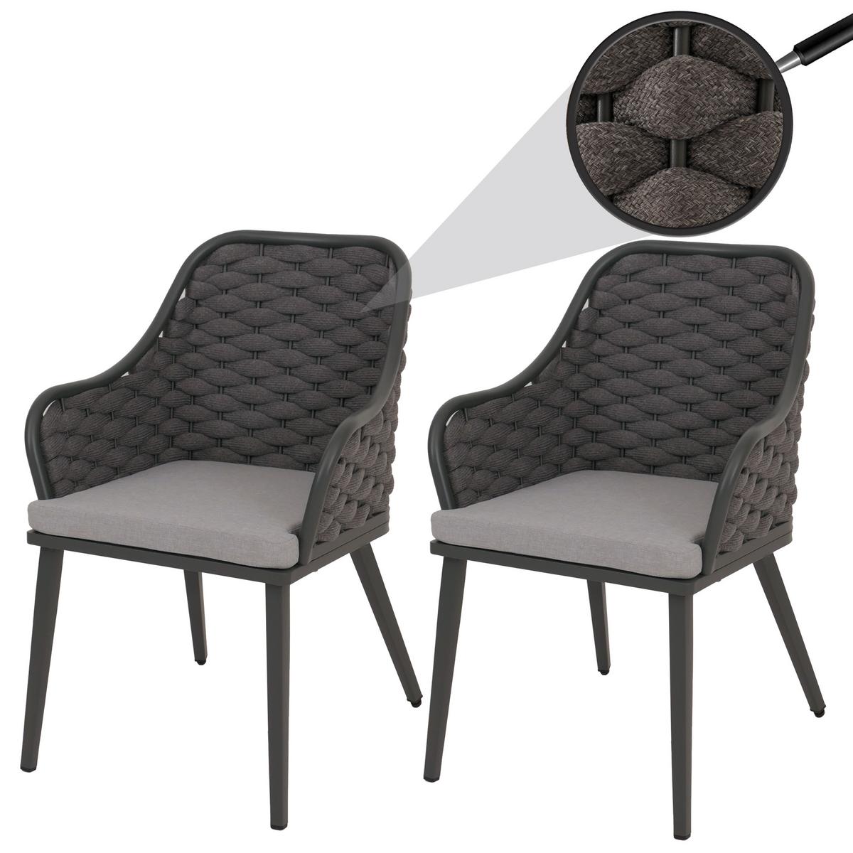 GARTENSTUHL Anthrazit, Hellgrau - Anthrazit/Hellgrau, Textil (59/84/63cm) - MCW