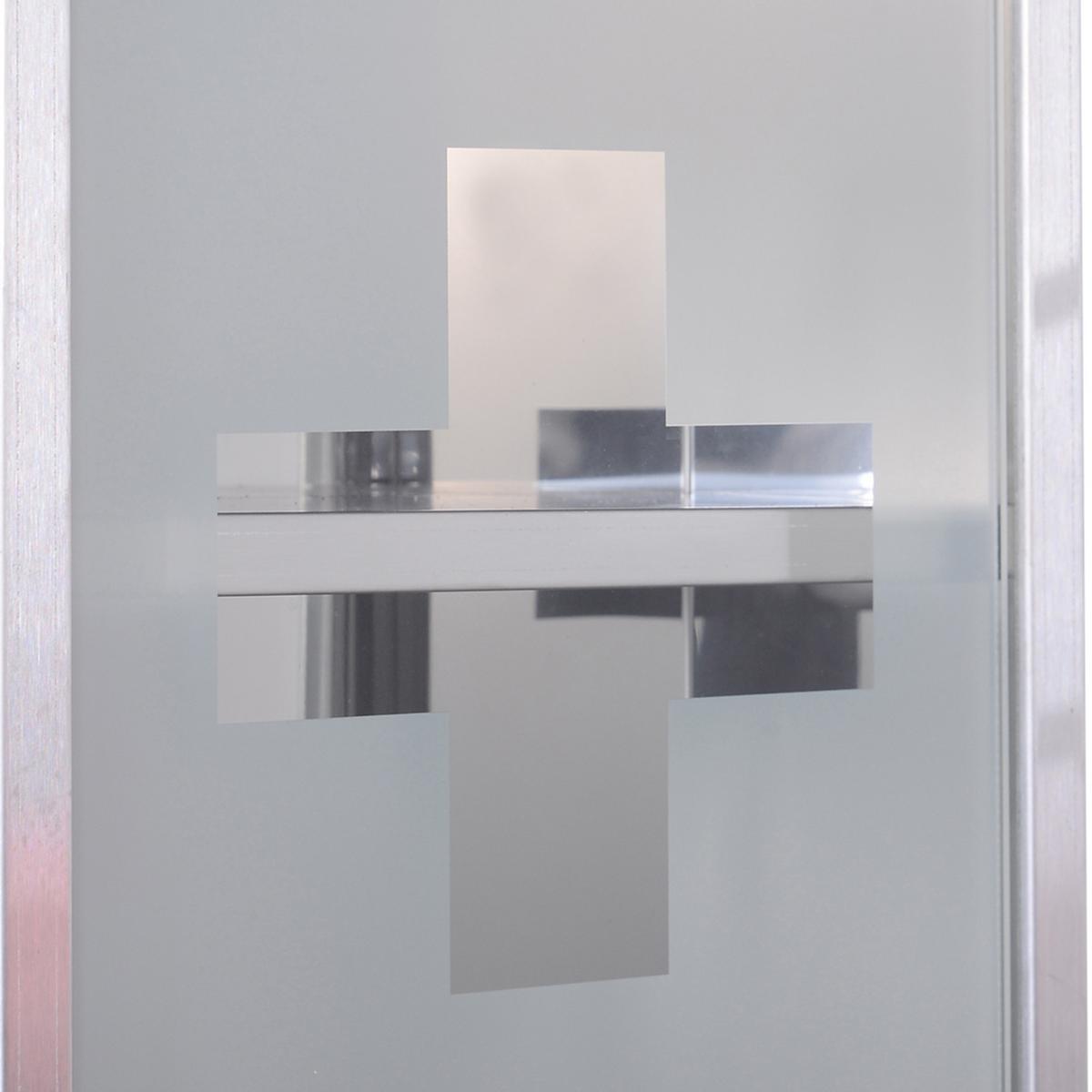 MEDIZINSCHRANK Arzneischrank Erste-Hilfe-Schrank mit Schloss 3 Fächer Stahl - Silberfarben, Glas (12/48/25cm) - HOMCOM