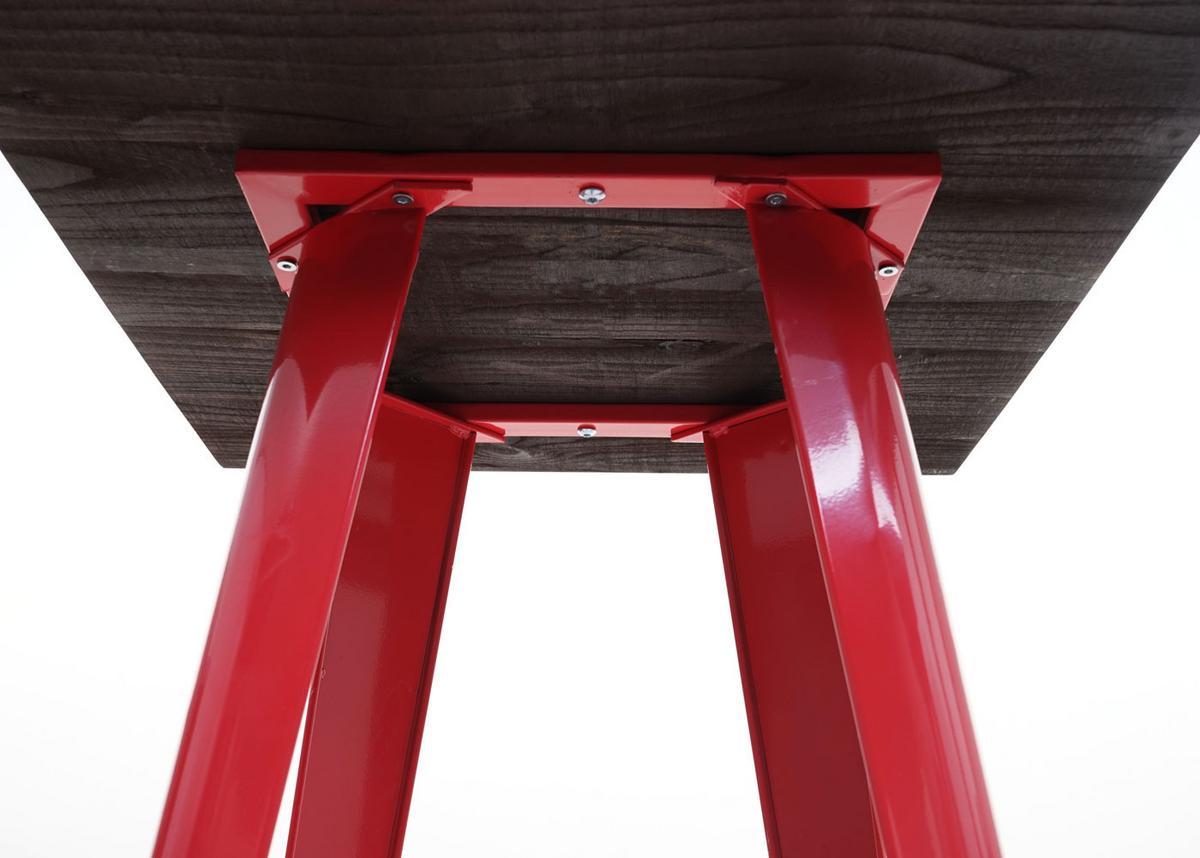 STEHTISCH INKL. HOLZ-TISCHPLATTE rechteck Rot - Rot, Holz (60/60/107cm) - MCW