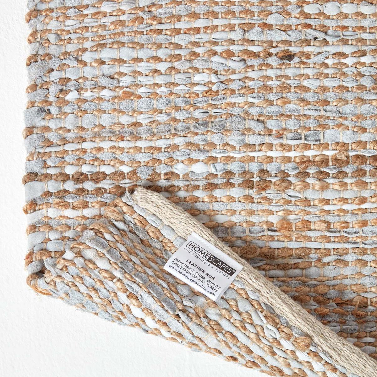 HANDWEBTEPPICH Madras, Leder & Hanf 90/150 cm - Naturfarben, Leder (90/150cm) - Homescapes
